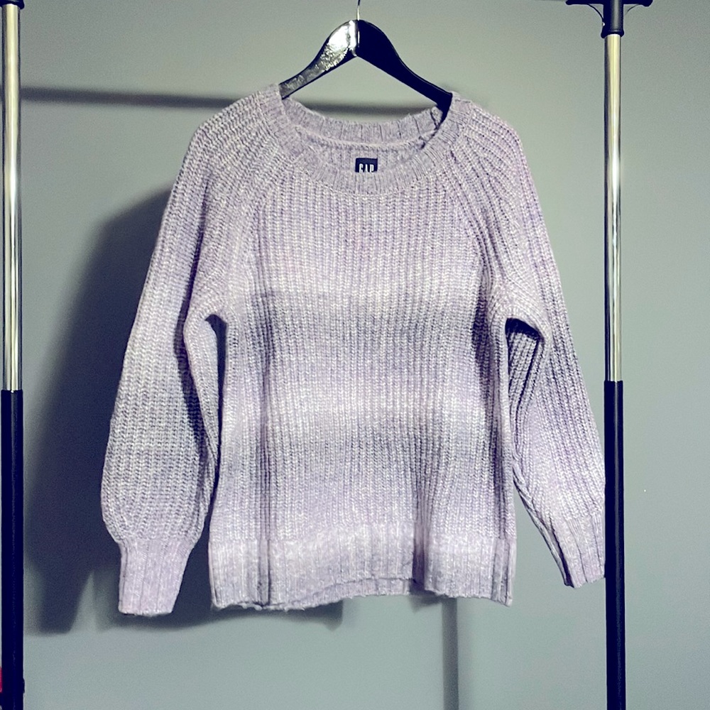 NWT GAP Balloon Sleeve Purple/Lavender/White Ombré Sweater